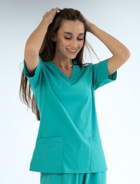 Топ медичний жіночий Simple колір бірюза XL 13897942XL фото