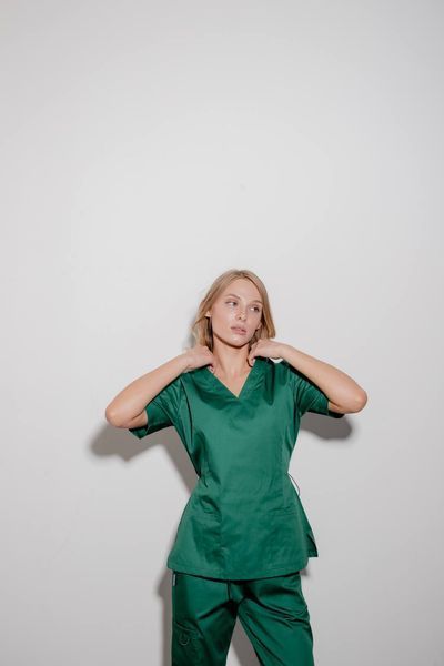 Костюм медичний жіночий Basic колір смарагд XL 7685947693XL фото