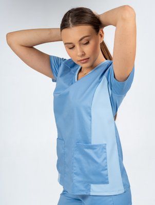 Топ медичний жіночий Elastic колір блакитний XL 26528931XL фото