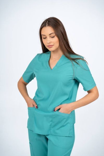 Костюм медичний жіночий Simple колір бірюза XL 76967XL фото