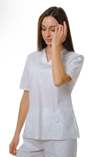 Топ медичний жіночий Simple колір білий XXXXL 3152182XXXXL фото