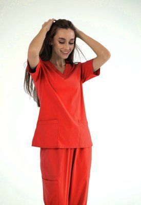 Костюм медичний жіночий Simple колір червоний XL 86958XL фото