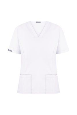 Топ медичний жіночий Basic колір білий XXXL 25748671XXXL фото