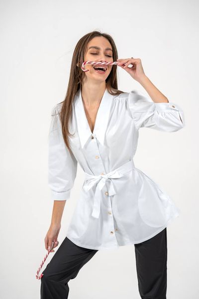 Сорочка медична жіноча Emily 3/4 колір білий XXXL 8237952895XXXL фото